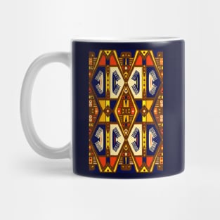 Manjak African Wax Textile Tribal Mudcloth Symmetrical Boho Pattern Mug